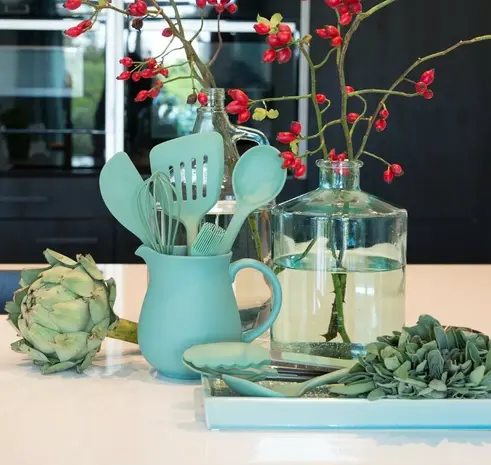 Tools2cook Tools2cook - siliconen lepelhouder - sage green