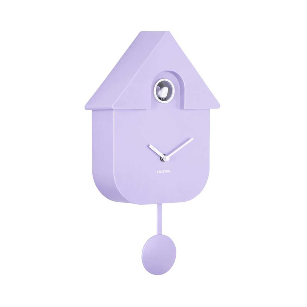 Karlsson Karlsson - wandklok - modern cuckoo - soft purple Karlsson Karlsson - wandklok - modern cuckoo - soft purple