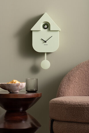 Karlsson Karlsson - wandklok - modern cuckoo - soft green Karlsson Karlsson - wandklok - modern cuckoo - soft green
