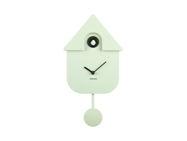 Karlsson Karlsson - wandklok - modern cuckoo - soft green Karlsson Karlsson - wandklok - modern cuckoo - soft green
