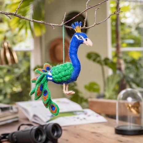 Sjaal met verhaal Sjaal met verhaal - hanger vogel - pauw