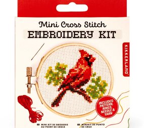 Kikkerland Kikkerland - borduur kit - cardinal