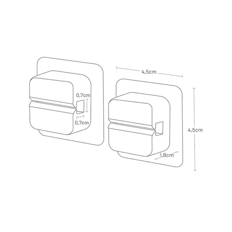 Yamazaki Yamazaki - zelfklevende haakjes (set van 2) - black Yamazaki Yamazaki - zelfklevende haakjes (set van 2) - black