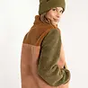 Danefae Danefae - danebirk fleece zip-up - khaki / antique rose Danefae Danefae - danebirk fleece zip-up - khaki / antique rose