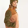 Danefae Danefae - danebirk fleece zip-up - khaki / antique rose Danefae Danefae - danebirk fleece zip-up - khaki / antique rose
