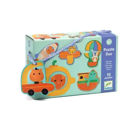 Djeco Djeco - duo puzzel - voertuigen Djeco Djeco - duo puzzel - voertuigen