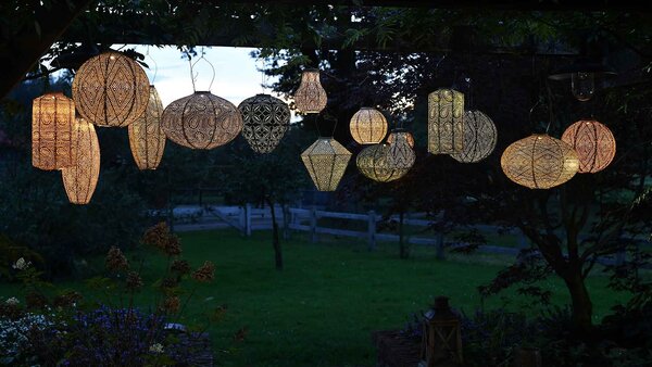 Lumiz Lumiz - solar lantaarn - round 30 lace - apricot Lumiz Lumiz - solar lantaarn - round 30 lace - apricot