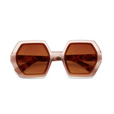Okkia Okkia - zonnebril Emma - hexagon - pink havana brown