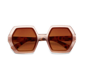 Okkia Okkia - zonnebril Emma - hexagon - pink havana brown