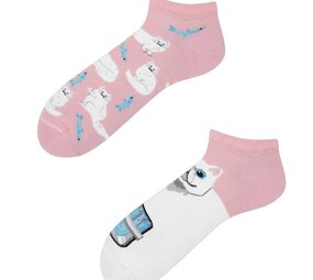 Many mornings Many Mornings - sneaker sokken - white cat