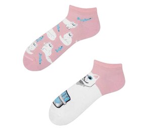 Many mornings Many Mornings - sneaker sokken - white cat Many mornings Many Mornings - sneaker sokken - white cat