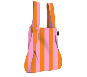 Notabag Notabag - opvouw(rug)tas - orange/pink stripes Notabag Notabag - opvouw(rug)tas - orange/pink stripes