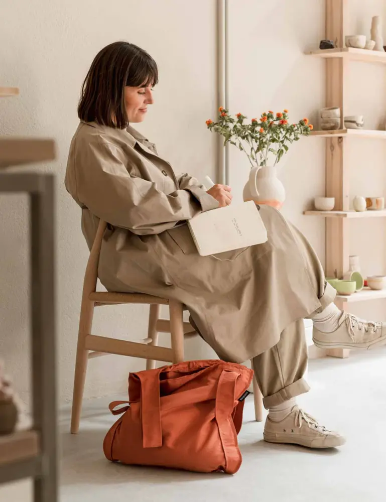 Notabag Notabag - opvouw(rug)tas - terracotta Notabag Notabag - opvouw(rug)tas - terracotta