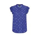 Zilch Zilch - top ruffle - sketch royal blue Zilch Zilch - top ruffle - sketch royal blue