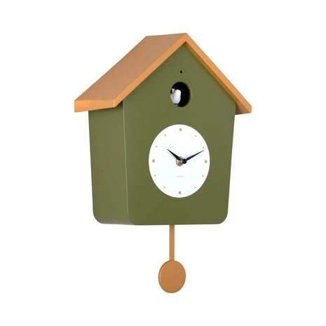 Karlsson Karlsson - wandklok cuckoo light - army green/ochre Karlsson Karlsson - wandklok cuckoo light - army green/ochre