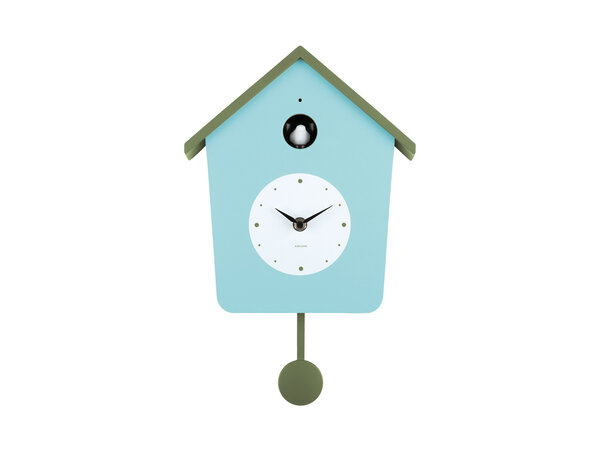 Karlsson Karlsson - wandklok cuckoo light - misty blue/army green Karlsson Karlsson - wandklok cuckoo light - misty blue/army green