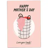 Kaart Blanche Kaart blanche - wenskaart - laundry basket