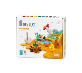 Hey Clay Hey Clay - boetseerklei - boerderij vogels (15 potjes) Hey Clay Hey Clay - boetseerklei - boerderij vogels (15 potjes)