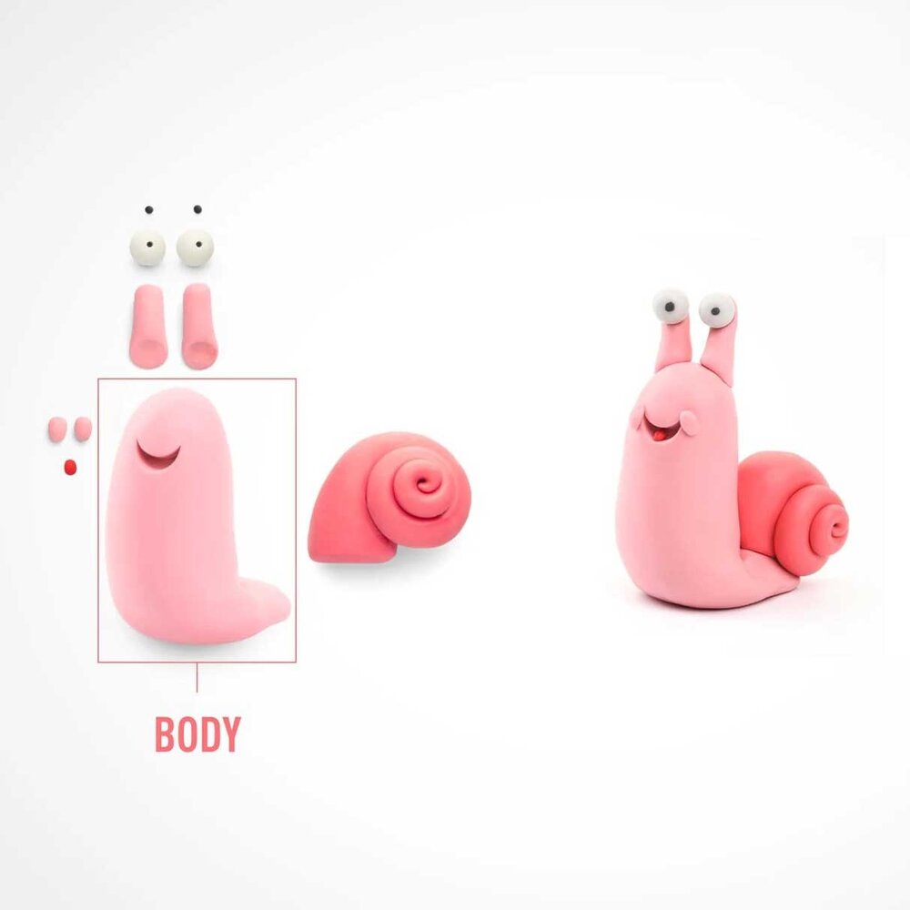 Hey Clay Hey Clay - boetseerklei - snail (3 potjes)