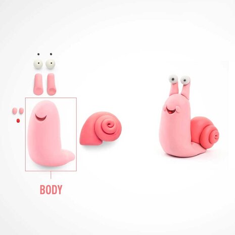 Hey Clay Hey Clay - boetseerklei - snail (3 potjes)