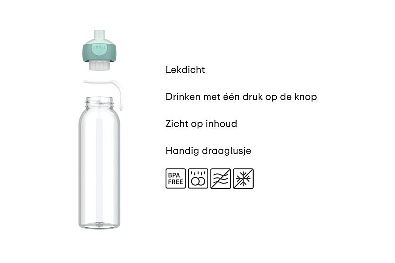 Mepal Mepal - waterfles pop-up campus 500 ml - pink Mepal Mepal - waterfles pop-up campus 500 ml - pink