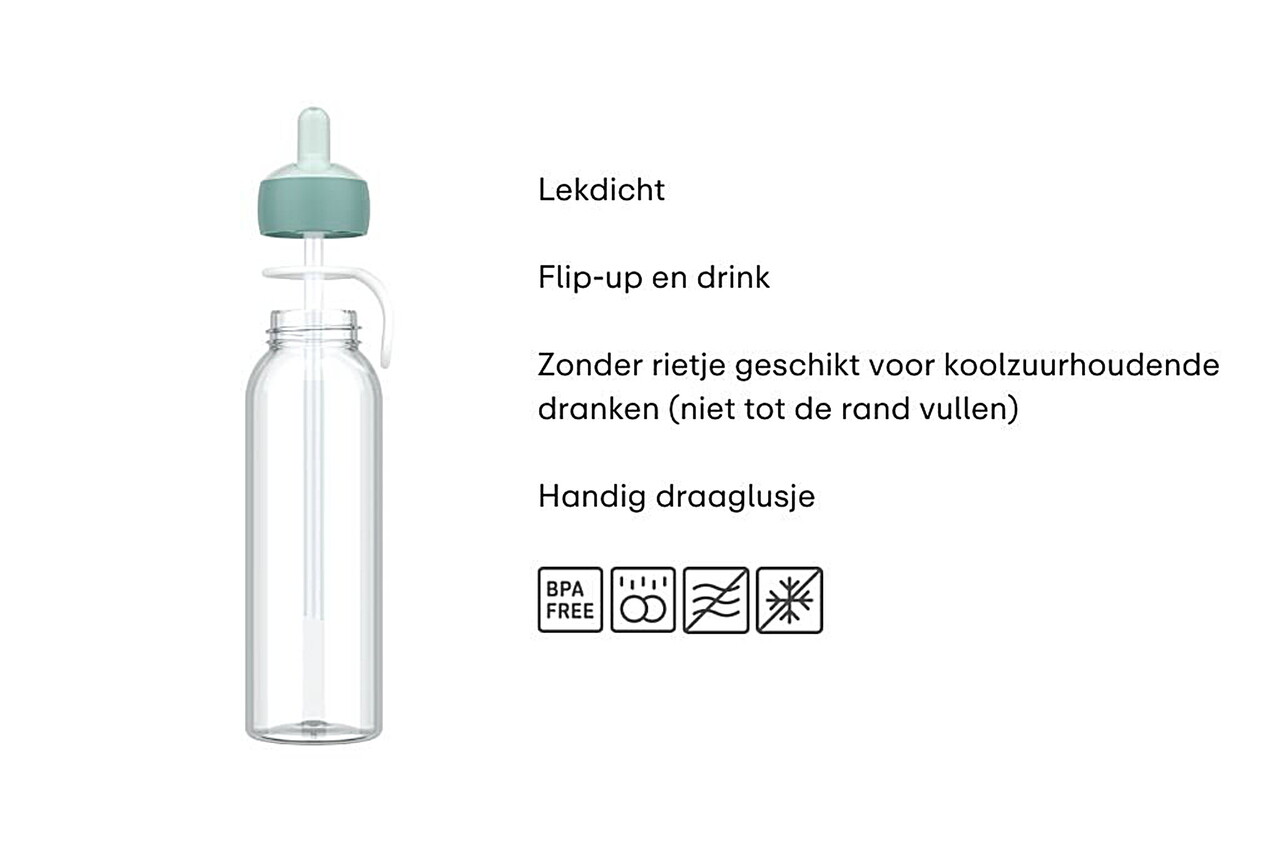 Mepal Mepal - waterfles flip-up campus 500 ml - cool blue Mepal Mepal - waterfles flip-up campus 500 ml - cool blue