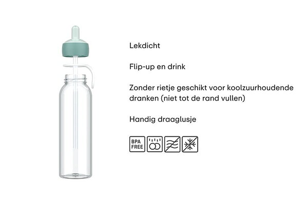 Mepal Mepal - waterfles flip-up campus 500 ml - cool blue Mepal Mepal - waterfles flip-up campus 500 ml - cool blue