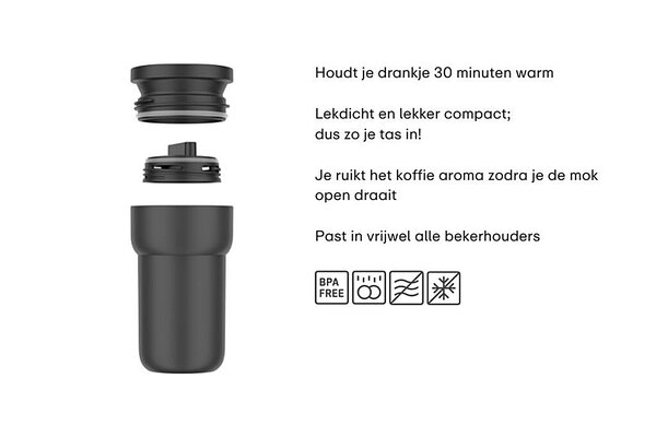 Mepal Mepal - reisbeker ellipse (275 ml) - nordic black Mepal Mepal - reisbeker ellipse (275 ml) - nordic black