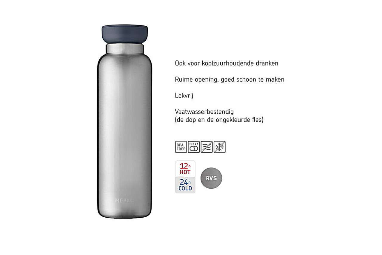 Mepal Mepal - isoleerfles ellipse (900 ml) - nordic black