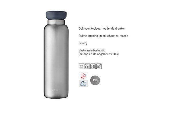 Mepal Mepal - isoleerfles ellipse (900 ml) - nordic black