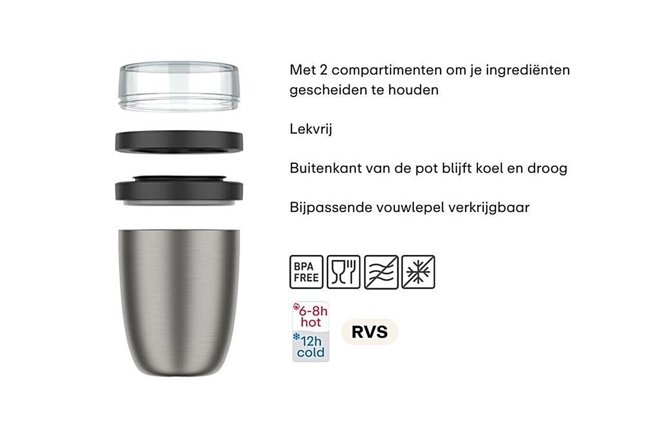 Mepal Mepal - isoleer lunchpot ellipse - nordic black