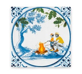 Storytiles Storytiles - tegel small - quality time at the campfire (10x10 cm)