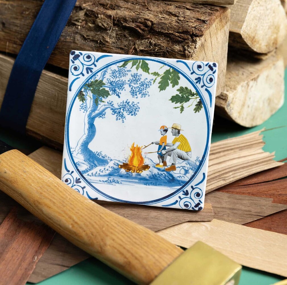 Storytiles Storytiles - tegel small - quality time at the campfire (10x10 cm)