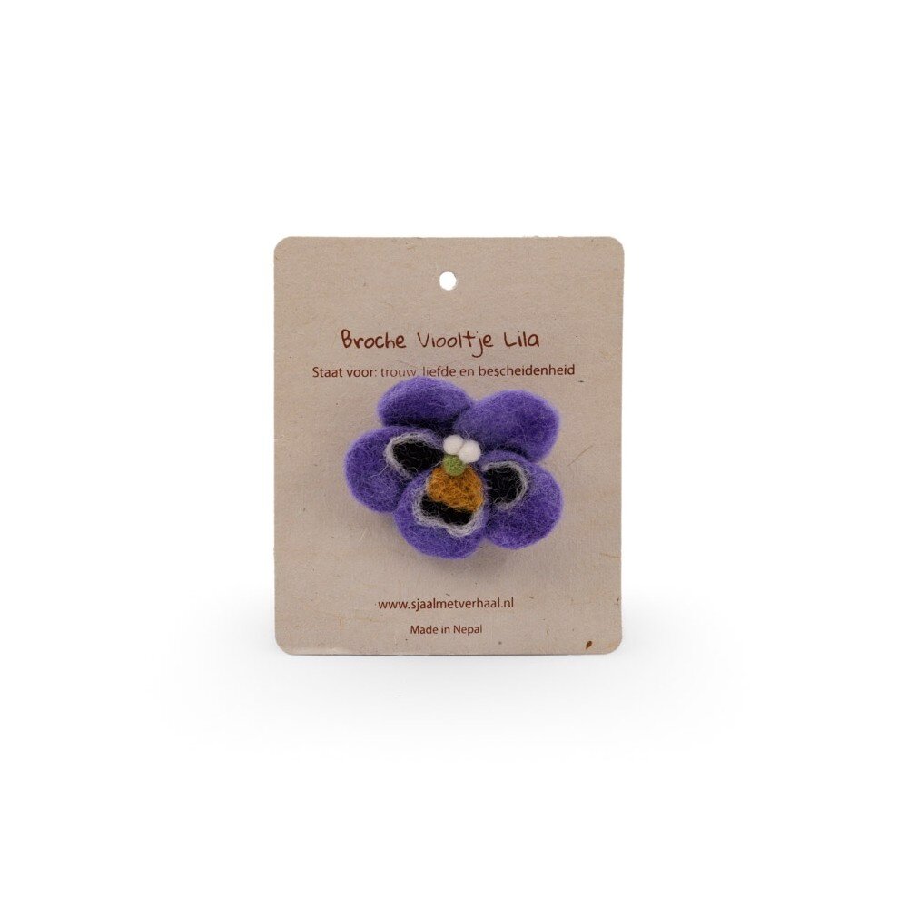 Sjaal met verhaal Sjaal met verhaal - broche - viooltje lila