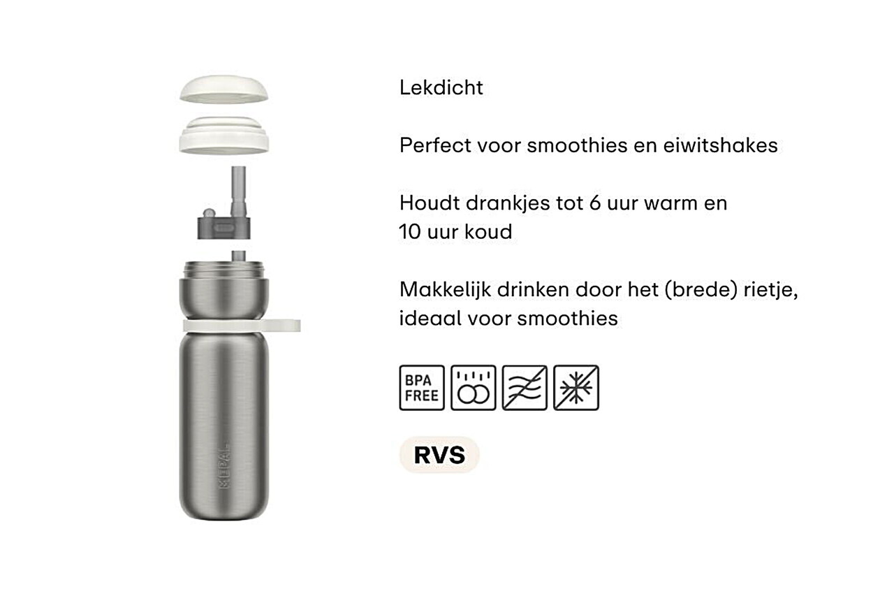 Mepal Mepal - isoleerfles twist sport (600 ml) - ceramic white Mepal Mepal - isoleerfles twist sport (600 ml) - ceramic white