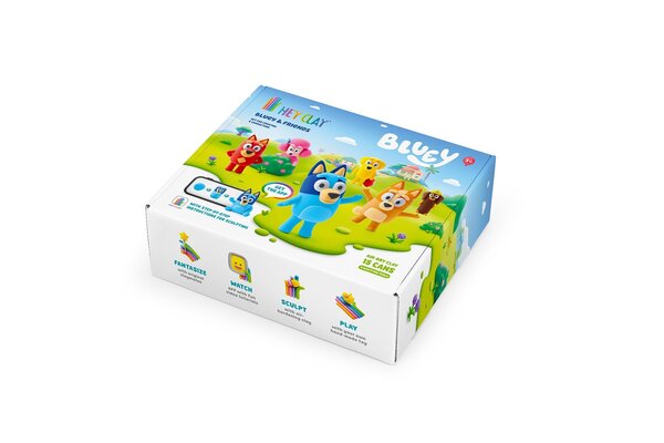 Hey Clay Hey Clay - boetseerklei - bluey and friends (15 potjes)