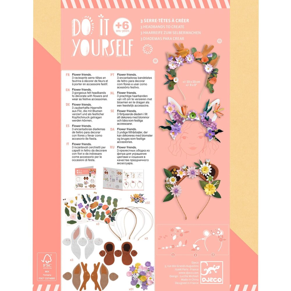 Djeco Djeco - diy haarbanden - flower friends Djeco Djeco - diy haarbanden - flower friends