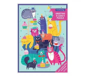 Mudpuppy Mudpuppy - greetingcard & puzzle - cat party