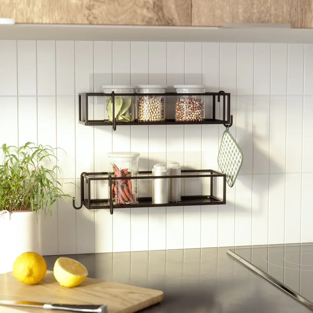 Umbra Umbra - cubiko zelfklevende rekjes - zwart (set van 2)