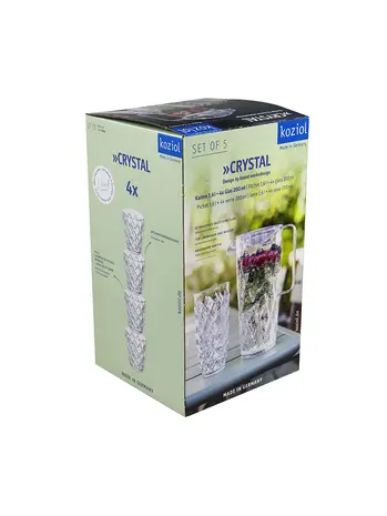 Koziol Koziol - karaf (1,6 l) met 4 bekers - crystal