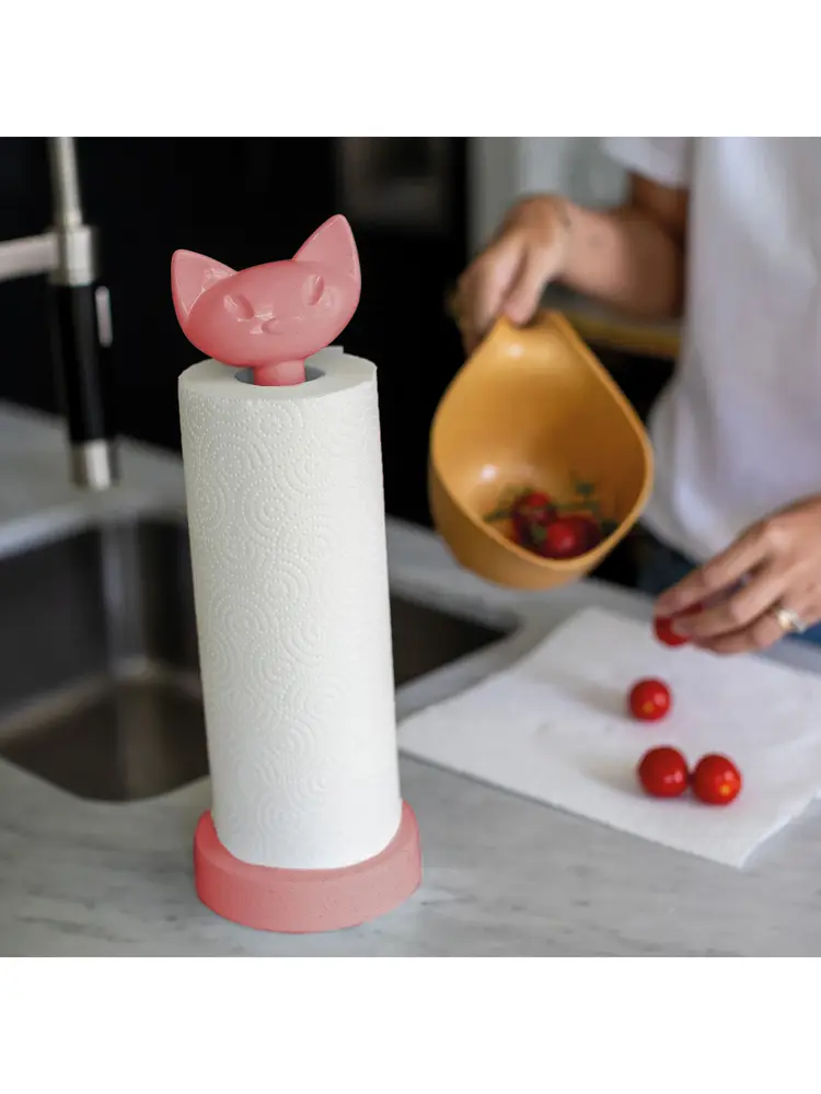 Koziol Koziol - keukenrolhouder miaou - bio leaf green Koziol Koziol - keukenrolhouder miaou - bio leaf green