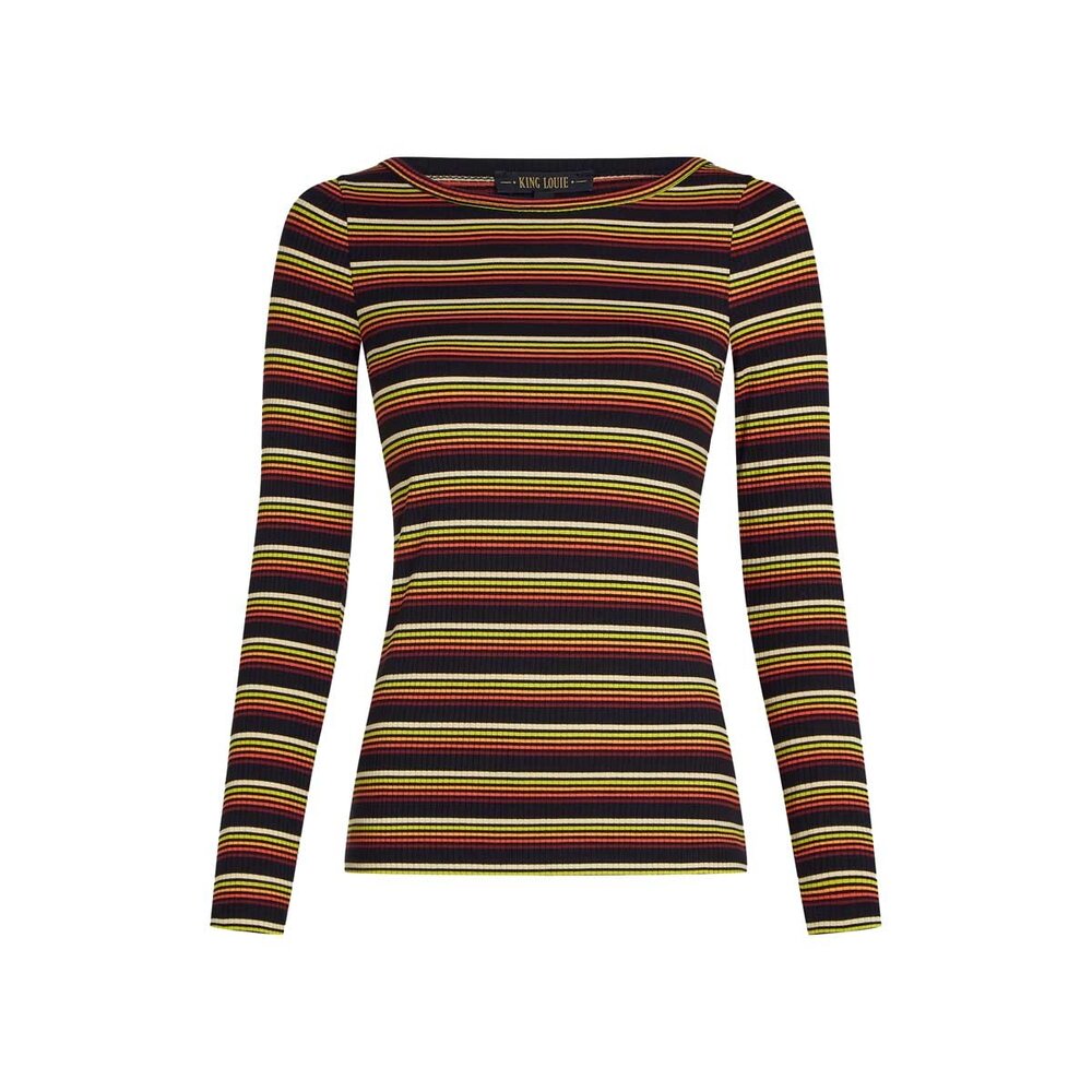 King Louie King Louie - lili tee frostine stripe - spicy orange King Louie King Louie - lili tee frostine stripe - spicy orange