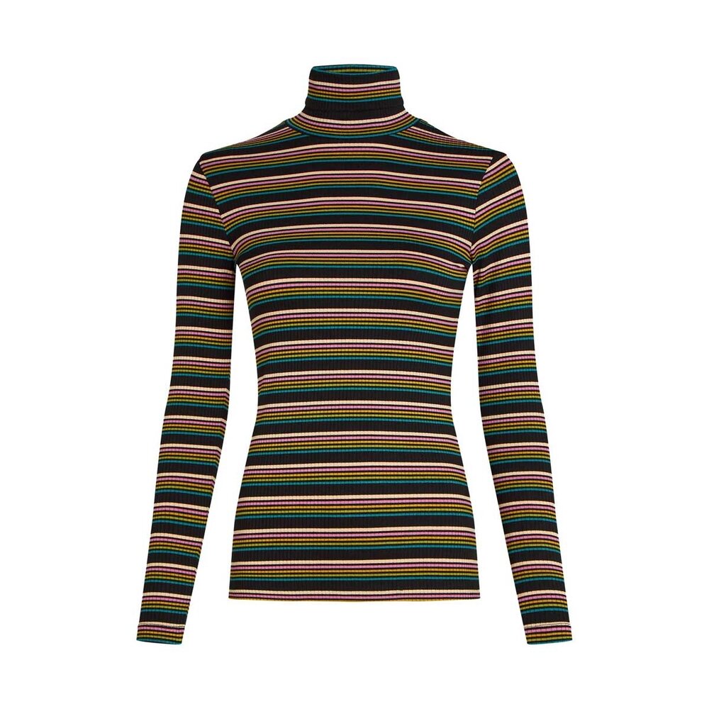 King Louie King Louie - rollneck top frostine stripe - woodbine green King Louie King Louie - rollneck top frostine stripe - woodbine green