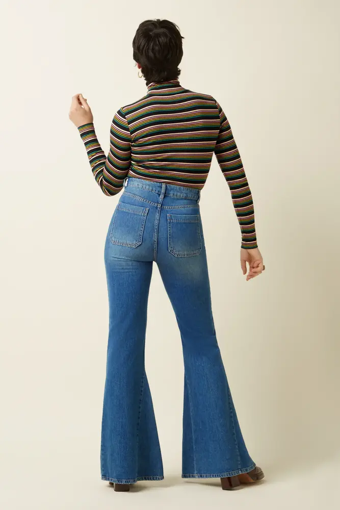 King Louie King Louie - rollneck top frostine stripe - woodbine green King Louie King Louie - rollneck top frostine stripe - woodbine green