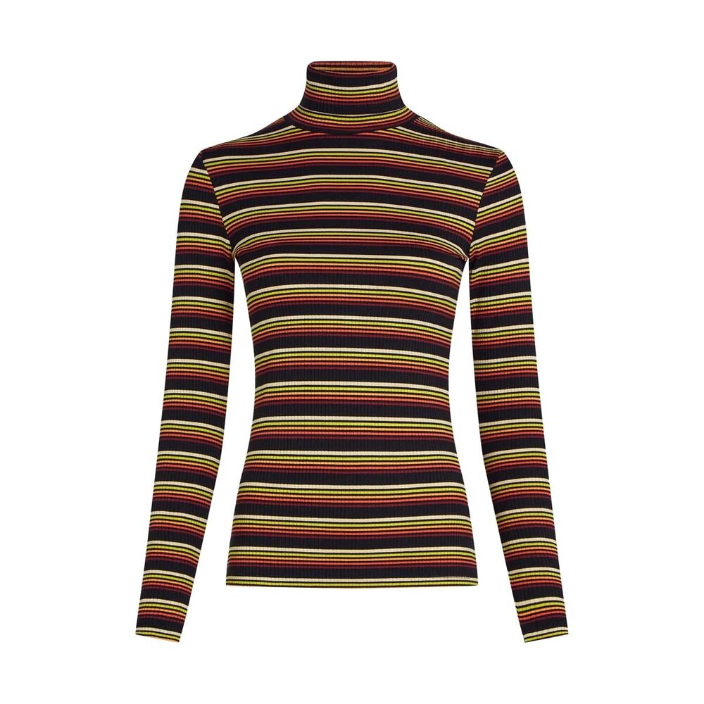 King Louie King Louie - rollneck top frostine stripe - spicy orange