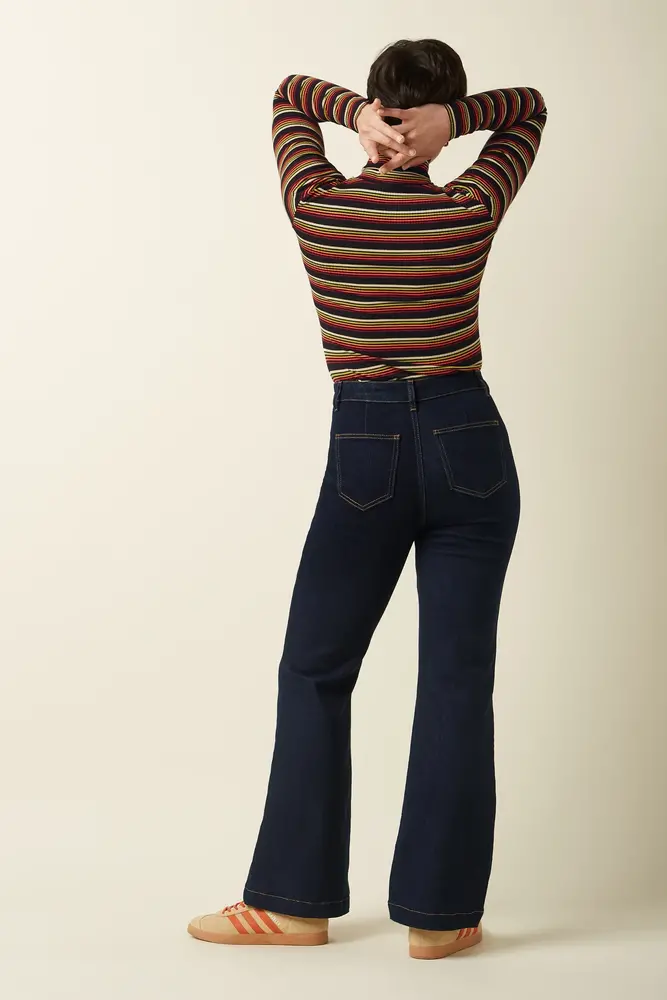 King Louie King Louie - rollneck top frostine stripe - spicy orange