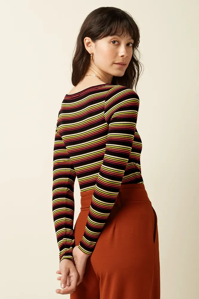 King Louie King Louie - lili tee frostine stripe - spicy orange King Louie King Louie - lili tee frostine stripe - spicy orange