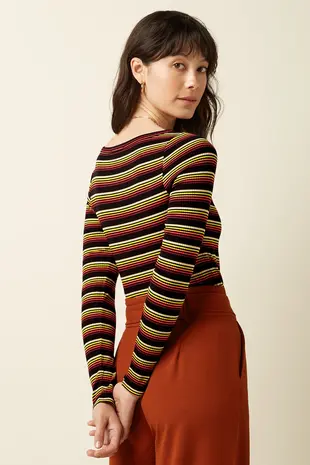 King Louie King Louie - lili tee frostine stripe - spicy orange King Louie King Louie - lili tee frostine stripe - spicy orange