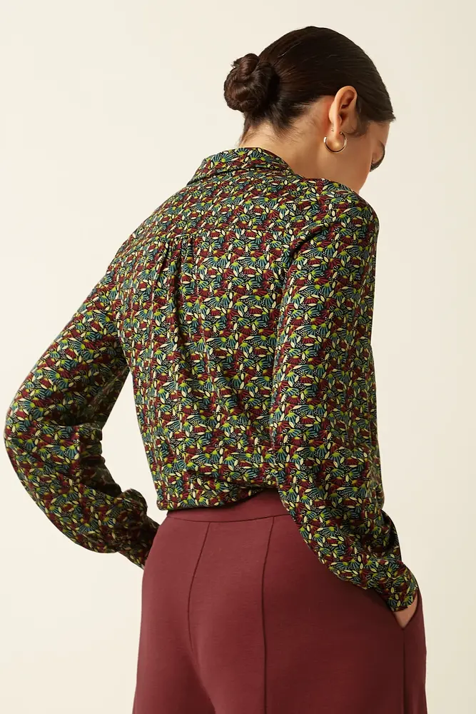 King Louie King Louie - maisie blouse mirth jersey - rhubarb red King Louie King Louie - maisie blouse mirth jersey - rhubarb red