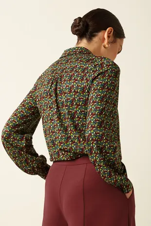 King Louie King Louie - maisie blouse mirth jersey - rhubarb red King Louie King Louie - maisie blouse mirth jersey - rhubarb red